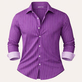 The Amalfi Men’s Casual Slim Fit Striped Button Up Shirt