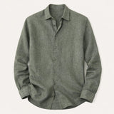 The Cedar Ridge Hill Men’s Trendy Loose Fit Linen Button Up Shirt