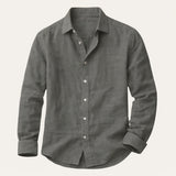 The Richmond Men’s Lightweight Cotton Linen Button Up Shirt