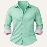 The Sorrento Men’s Trendy Slim Fit Striped Button Up Shirt
