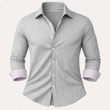 The Sorrento Men’s Trendy Slim Fit Striped Button Up Shirt