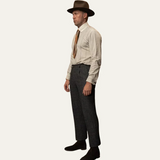 The Berrima Men’s Smart Casual Tweed Check Tailored Dress Pants – Black