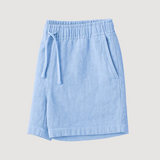 The Lisbon Men's Linen Old Money Blue Shorts