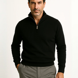 The Guildford Men's Old Money Half-Zip Navy Blue Sweater