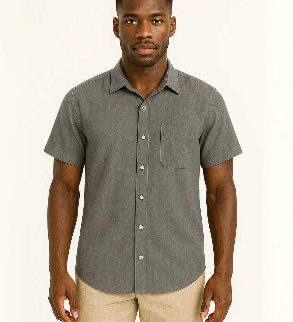 The Monaco Men's Linen Old Money Short-Sleeve White Shirt