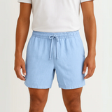 The Lisbon Men's Linen Old Money Blue Shorts
