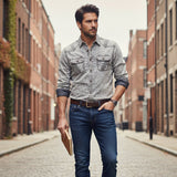 The Fairbrook Men’s Light Grey Vintage Denim Shirt
