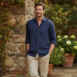 The Kensington Men’s Lightweight Loose Fit Linen Button Up Shirt