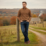 The Lignano Men’s Textured Quarter Zip Knit Sweater
