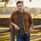 The Positano Men’s Casual Button Up Corduroy Shirt