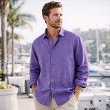 The Kensington Men’s Lightweight Loose Fit Linen Button Up Shirt