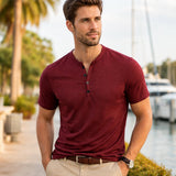 The Windsor Men’s Casual Henley Collar Summer T Shirt