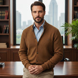 The Caernarfon Men's Casual Button Up Knitted Cotton Cardigan