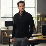 The Stamford Men's Cable Knit Collar Stand Sweater