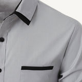 The Gorizia Men’s Trendy Contrast Trim Button Up Shirt