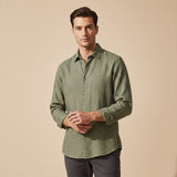 The Cedar Ridge Hill Men’s Trendy Loose Fit Linen Button Up Shirt