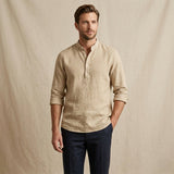The Ridgebrook Park Men's Breathable Linen Summer Casual Button Up Shirt