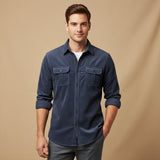The Veneto Men’s Trendy Button Up Corduroy Shirt