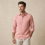 The Willowcrest Park Men's Lightweight Linen Summer Casual Button Up Shirt