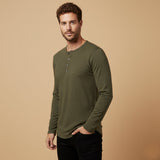 The Berkshire Men’s Casual Button Neck Henley Cotton T Shirt