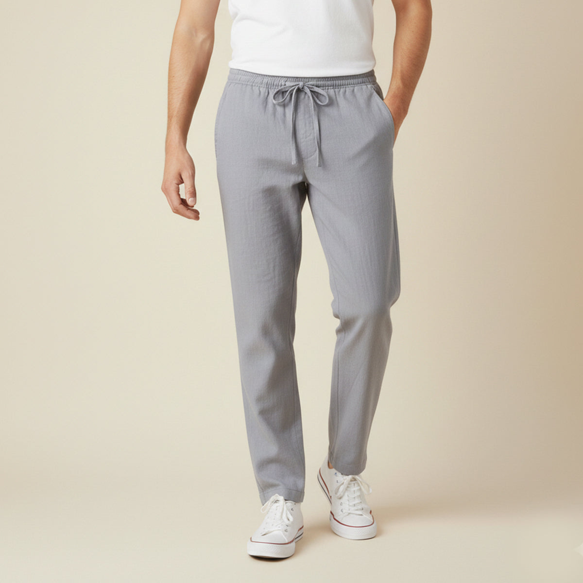The Meadowgate Men’s Lightweight Breathable Drawstring  Cotton Linen Pants