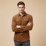 The Positano Men’s Casual Button Up Corduroy Shirt