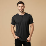 The Bathwick Men’s Breathable Henley Collar Summer T Shirt