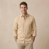 The Willowcrest Park Men's Lightweight Linen Summer Casual Button Up Shirt