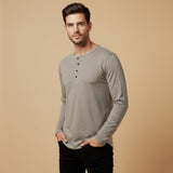 The Berkshire Men’s Casual Button Neck Henley Cotton T Shirt
