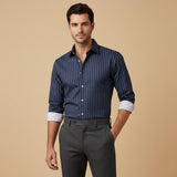 The Sorrento Men’s Trendy Slim Fit Striped Button Up Shirt