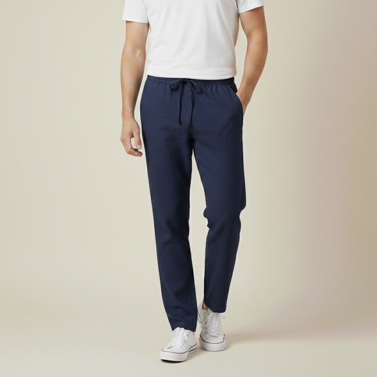 The Meadowgate Men’s Lightweight Breathable Drawstring  Cotton Linen Pants